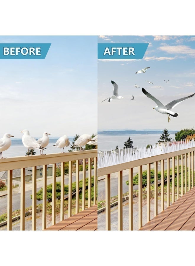 10 قطع من مسامير الطيور، 10 قطع من أجهزة طارد الطيور، مسامير عالية لردع الطيور للطيور الصغيرة، قطط الراكون، المدافع، تبقي السنجاب، نقار الخشب بعيدًا، مسامير الحمام، مانع عش الطيور، شرائط تسلق مضادة للسرقة للسور والسقف، سهلة التركيب باللون الأبيض - Image 3